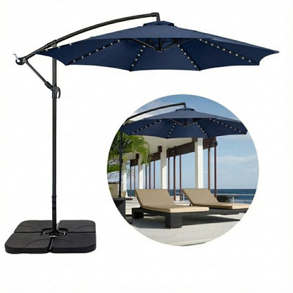 Ombrelone Guarda Sol Gold Led Alumínio C/ Base 130 L