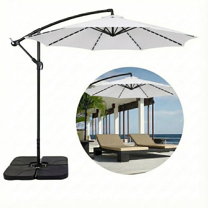 Ombrelone Guarda Sol Gold Led Alumínio C/ Base 130 L